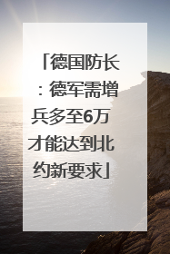 德国防长：德军需增兵多至6万才能达到北约新要求
