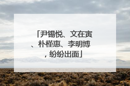 尹锡悦、文在寅、朴槿惠、李明博，纷纷出面