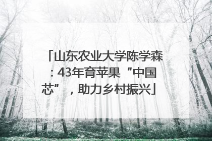 山东农业大学陈学森：43年育苹果“中国芯”，助力乡村振兴