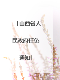 山西省人民政府任免通知