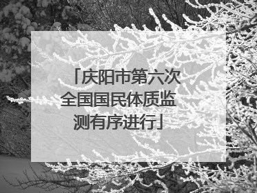 庆阳市第六次全国国民体质监测有序进行