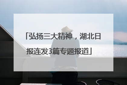 弘扬三大精神，湖北日报连发3篇专题报道