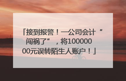接到报警！一公司会计“闯祸了”，将10000000元误转陌生人账户！