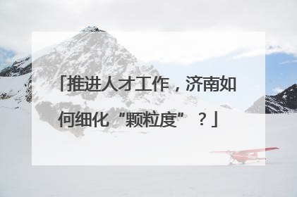 推进人才工作，济南如何细化“颗粒度”？