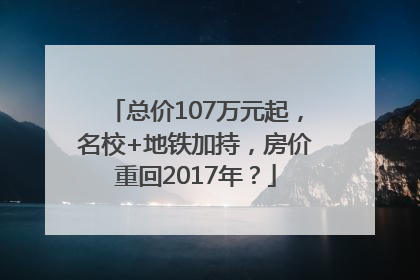 总价107万元起，名校+地铁加持，房价重回2017年？