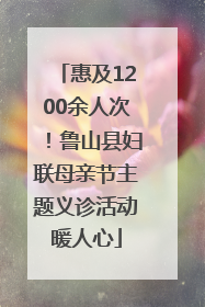惠及1200余人次！鲁山县妇联母亲节主题义诊活动暖人心