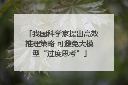 我国科学家提出高效推理策略 可避免大模型“过度思考”