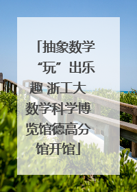 抽象数学“玩”出乐趣 浙工大数学科学博览馆德高分馆开馆