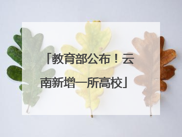 教育部公布！云南新增一所高校