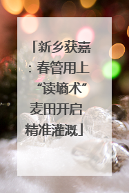 新乡获嘉：春管用上“读墒术” 麦田开启精准灌溉