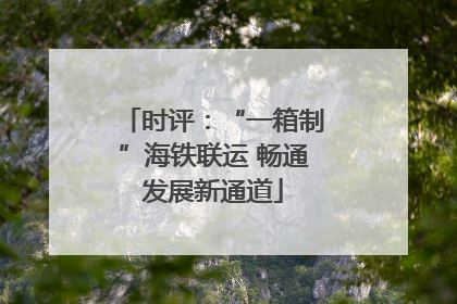 时评：“一箱制”海铁联运 畅通发展新通道