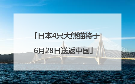 日本4只大熊猫将于6月28日送返中国