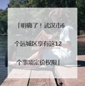明确了！武汉市6个远城区享有这12个事项定价权限