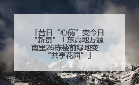 昔日“心病”变今日“新景”！东高地万源南里26栋楼前绿地变“共享花园”