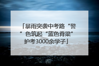 暴雨突袭中考路“警”色筑起“蓝色脊梁”护考3000余学子