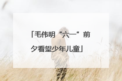 毛伟明“六一”前夕看望少年儿童