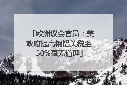 欧洲议会官员：美政府提高钢铝关税至50%毫无道理