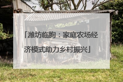 潍坊临朐：家庭农场经济模式助力乡村振兴
