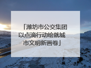 潍坊市公交集团以点滴行动绘就城市文明新画卷