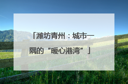 潍坊青州：城市一隅的“暖心港湾”