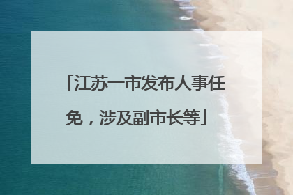 江苏一市发布人事任免，涉及副市长等