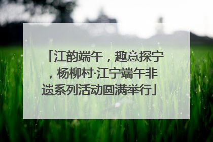 江韵端午，趣意探宁，杨柳村·江宁端午非遗系列活动圆满举行
