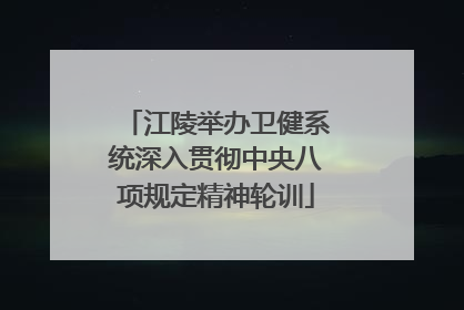 江陵举办卫健系统深入贯彻中央八项规定精神轮训