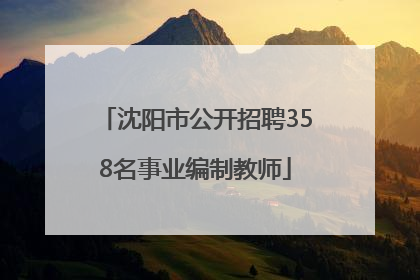 沈阳市公开招聘358名事业编制教师