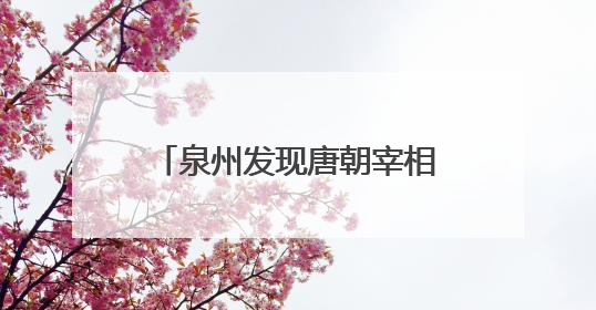 泉州发现唐朝宰相隐居地“活文物”