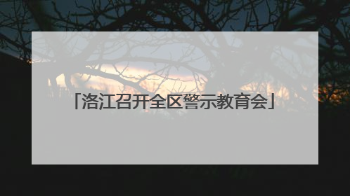 洛江召开全区警示教育会