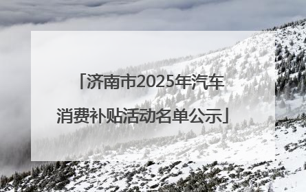 济南市2025年汽车消费补贴活动名单公示