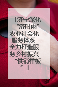 济宁深化“济时雨”农业社会化服务体系 全力打造服务乡村振兴“供销样板”