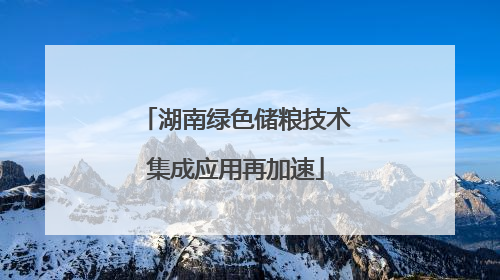 湖南绿色储粮技术集成应用再加速
