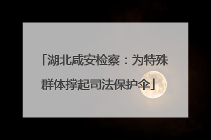 湖北咸安检察：为特殊群体撑起司法保护伞