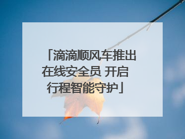 滴滴顺风车推出在线安全员 开启行程智能守护