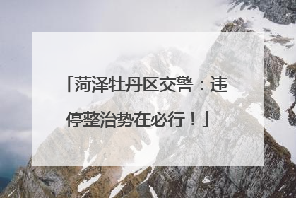 菏泽牡丹区交警：违停整治势在必行！