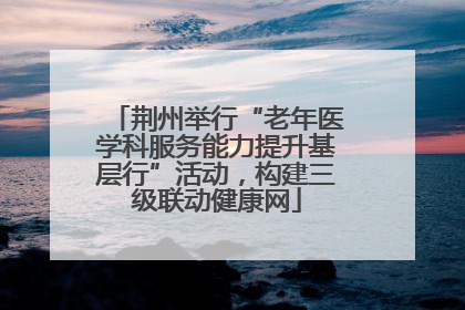 荆州举行“老年医学科服务能力提升基层行”活动，构建三级联动健康网