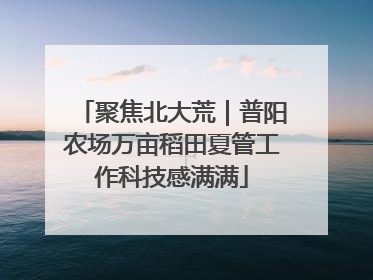 聚焦北大荒｜普阳农场万亩稻田夏管工作科技感满满