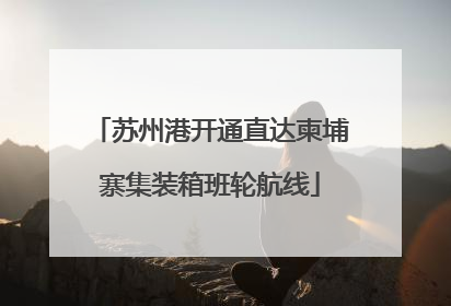 苏州港开通直达柬埔寨集装箱班轮航线