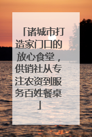 诸城市打造家门口的放心食堂，供销社从专注农资到服务百姓餐桌