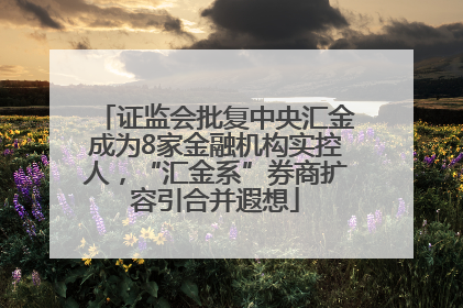 证监会批复中央汇金成为8家金融机构实控人，“汇金系”券商扩容引合并遐想
