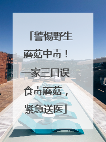 警惕野生蘑菇中毒！一家三口误食毒蘑菇，紧急送医