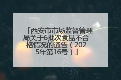 西安市市场监督管理局关于6批次食品不合格情况的通告（2025年第16号）