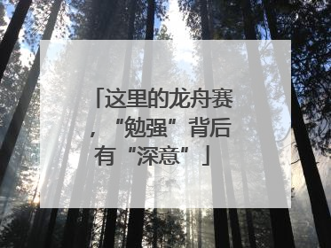 这里的龙舟赛，“勉强”背后有“深意”