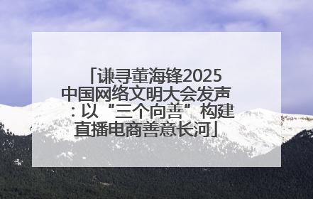 谦寻董海锋2025中国网络文明大会发声：以“三个向善”构建直播电商善意长河