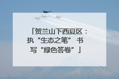 贺兰山下西夏区：执“生态之笔” 书写“绿色答卷”