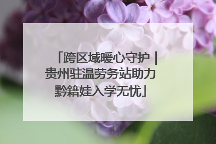 跨区域暖心守护｜贵州驻温劳务站助力黔籍娃入学无忧