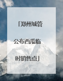 郑州城管公布西瓜临时销售点