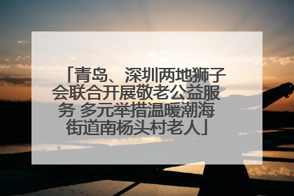 青岛、深圳两地狮子会联合开展敬老公益服务 多元举措温暖潮海街道南杨头村老人