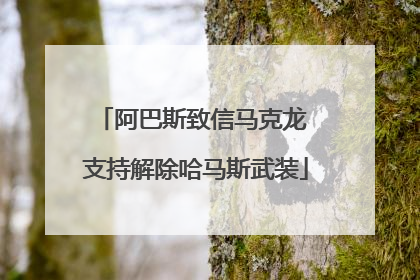 阿巴斯致信马克龙 支持解除哈马斯武装